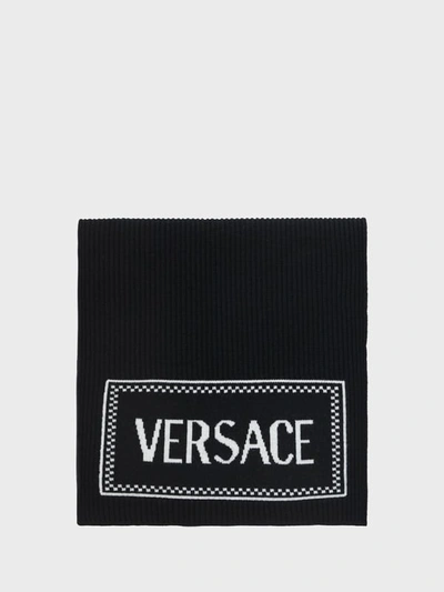 Shop Versace Scarf In Nero+bianco