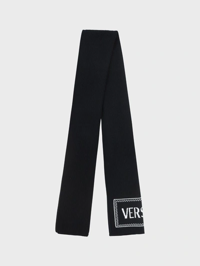 Shop Versace Scarf In Nero+bianco