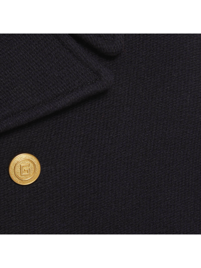 Shop Gucci Navy Textured Wool In Blu