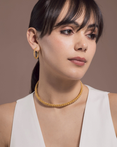 Shop Federica Tosi Earring Round Grace Gold