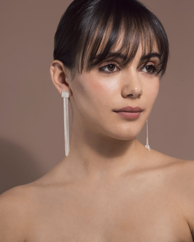 Federica Tosi Earring Long Daisy Silver In Silver