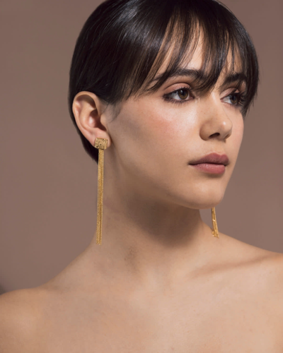 Federica Tosi Earring Long Daisy In Gold