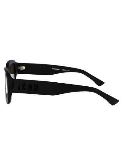 Shop Dsquared2 Icon 0009/s Sunglasses In 003t4 Matte Black