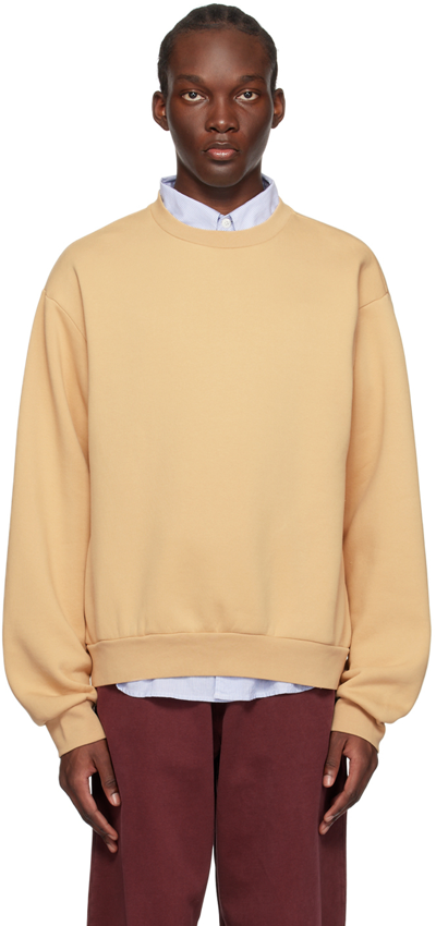 Shop Acne Studios Tan Crewneck Sweatshirt In Alj Light Camel