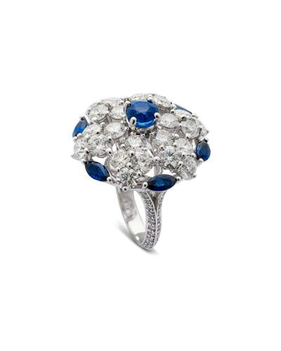 Heritage Graff Graff 18k 8.87 Ct. Tw. Diamond & Sapphire Cocktail Ring (authentic )