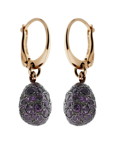 Heritage Pomellato Pomellato 18k & Silver 2.50 Ct. Tw. Amethyst Tabou Drop Earrings (authentic )