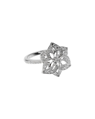 HERITAGE BOUCHERON BOUCHERON 18K 0.57 CT. TW. DIAMOND SMALL FLOWER COCKTAIL RING (AUTHENTIC PRE- OWNED) 