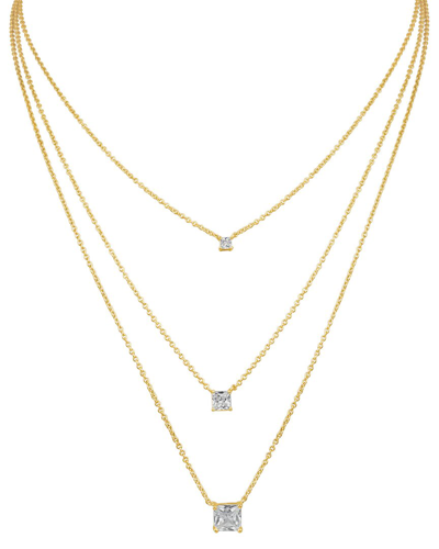 Shop Cz By Kenneth Jay Lane 14k Plated Cz Layered Necklace