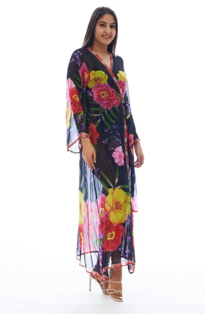 Shop Ranee's Floral Duster In Black