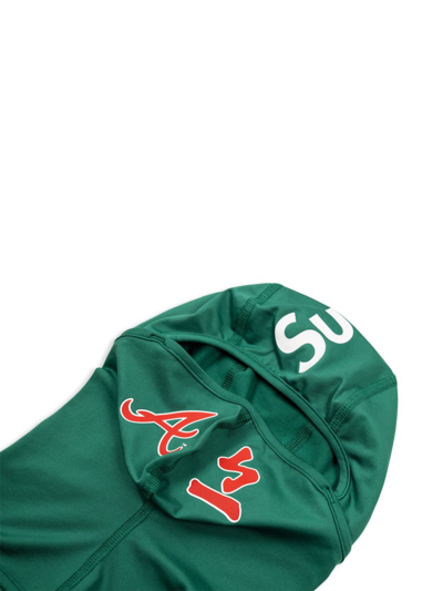 Supreme X Mlb Kanji Teams Atlanta Braves "light Pine" Lightweight Balaclava In Green