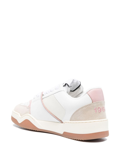 Dsquared2 Textured Leather And Polyamide Sneakers In White