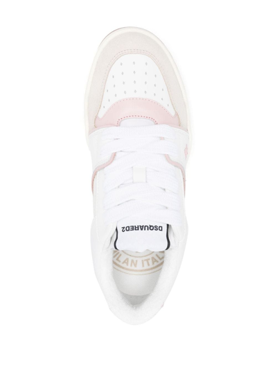 Shop Dsquared2 Panelled Lace-up Sneakers In White