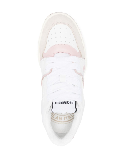 Dsquared2 Textured Leather And Polyamide Sneakers In White