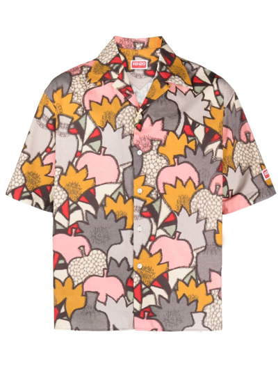 Shop Kenzo Kimono Camo Button-up Shirt In Pink