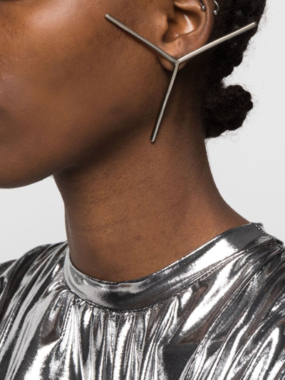 Shop Y/project Y Oversized Earrings In Silver