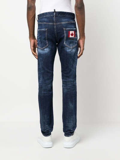Dsquared2 Straight Leg Jeans In Blue