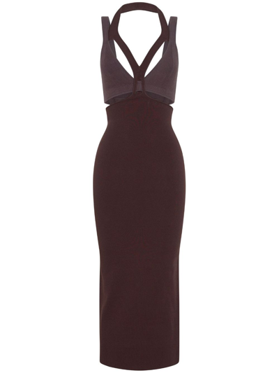 Shop Dion Lee Interlink Cut-out Midi Dress In Brown