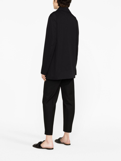 Shop Totême Double-breasted Organic Cotton Jacket In Black