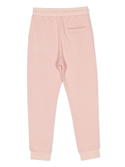 Shop Michael Kors Monogram-pattern Cotton Jogging Bottoms In Pink