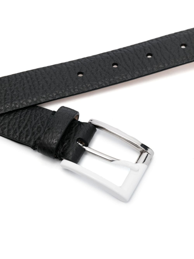 Shop Maison Margiela Grained Leather Belt In Black
