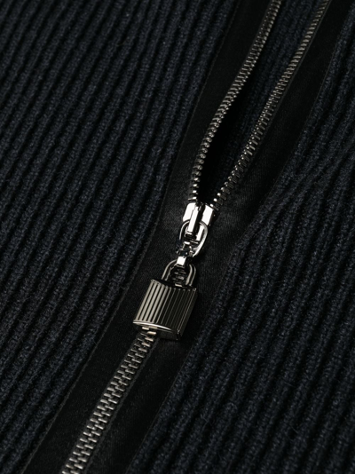 Tom Ford Zip-up Ribbed Knit Skirt In Black