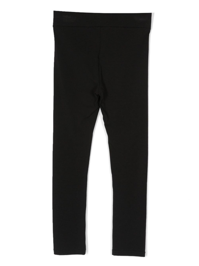 Shop Michael Kors Logo-print Stretch-cotton Leggings In Black