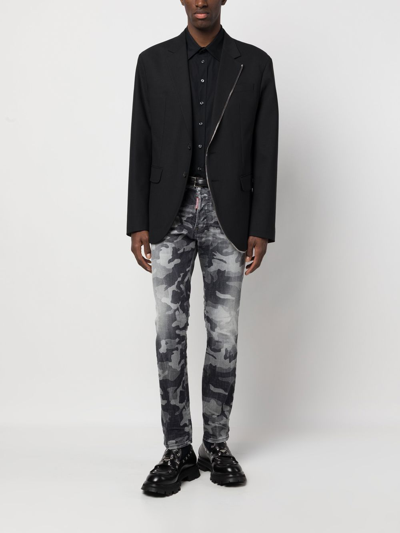 Shop Dsquared2 Camouflage-print Bootcut Jeans In Grey