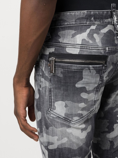 Shop Dsquared2 Camouflage-print Bootcut Jeans In Grey
