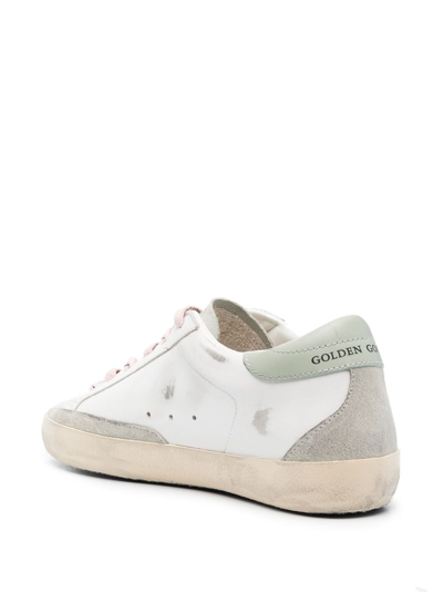 Shop Golden Goose Super-star Leather Sneakers In White