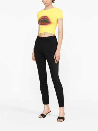 Shop Dsquared2 Logo-plaque Cropped Trousers In Black