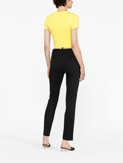 Shop Dsquared2 Logo-plaque Cropped Trousers In Black