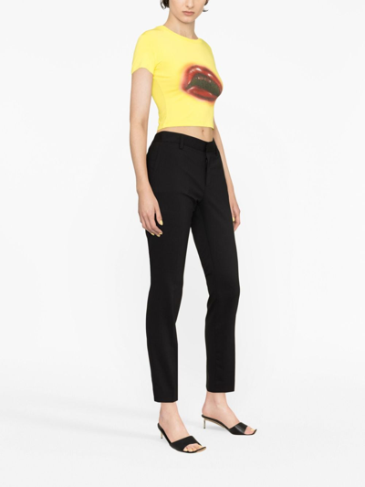 Shop Dsquared2 Logo-plaque Cropped Trousers In Black