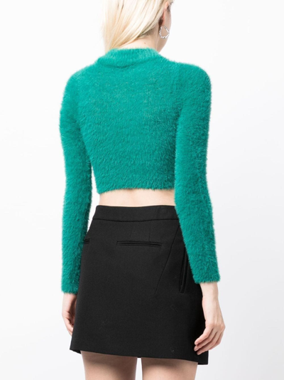 Shop Ambush Knitted Cropped Jumper In Turchese No Color