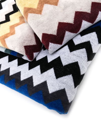 Shop Missoni Zigzag-woven Towels (pack Of Three) In Black