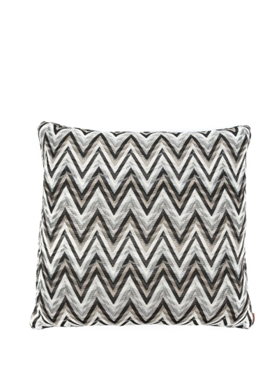 Shop Missoni Zigzag-woven Cotton Cushion In White