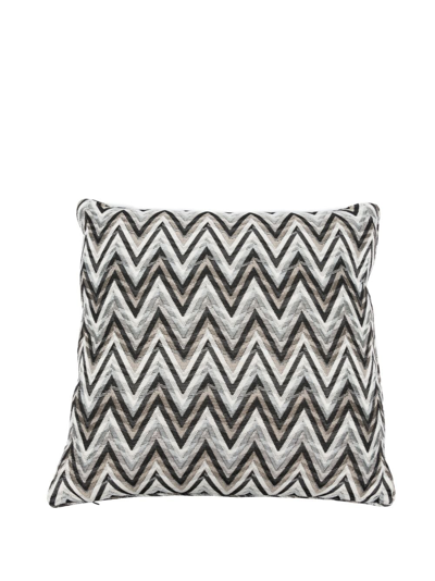 Shop Missoni Zigzag-woven Cotton Cushion In White