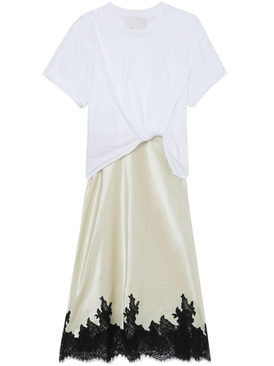 Shop 3.1 Phillip Lim / フィリップ リム Knot-detail Layered T-shirt Dress In Neutrals