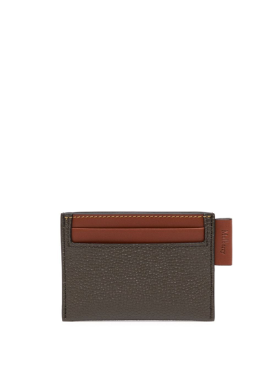 Shop Mulberry Logo-tag Leather Cardholder In Brown