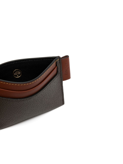 Shop Mulberry Logo-tag Leather Cardholder In Brown