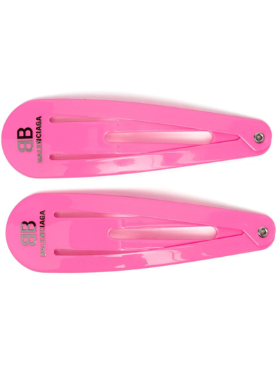 Shop Balenciaga Holli Xxl Hair Clip (set Of Two) In Pink