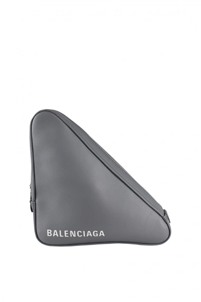 Shop Balenciaga Luxury Bags   Grey Triangle Clutch Bag