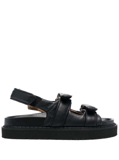 Isabel Marant Touch-strap Platform Leather Sandals In Black