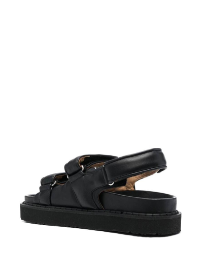 Isabel Marant Touch-strap Platform Leather Sandals In Black
