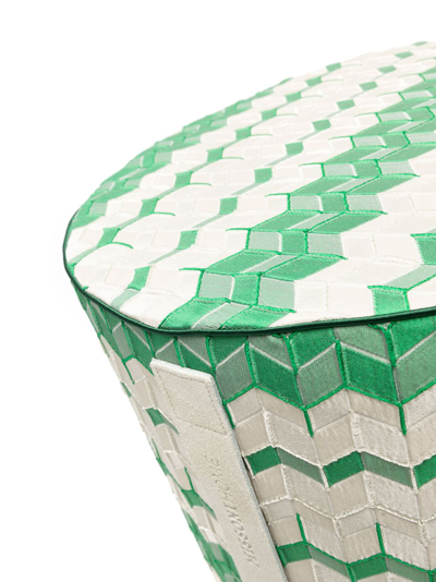 Missoni Zigzag-design Cylinder-shape Pouf In White