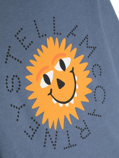 Shop Stella Mccartney Sun-print Organic Cotton Sweatshirt In Blue