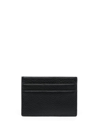 Shop Versace Jeans Couture Logo-plaque Leather Cardholder In Black