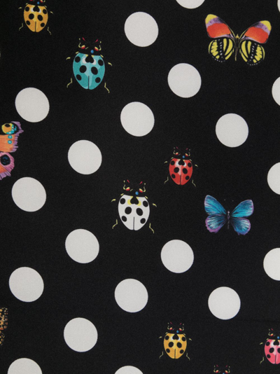 Shop Versace Butterflies Printed Silk Foulard In Black