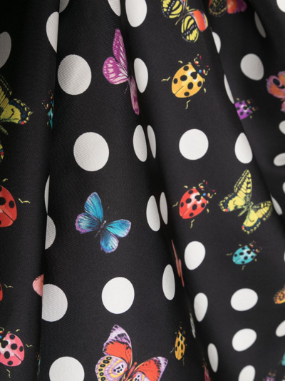 Shop Versace Butterflies Printed Silk Foulard In Black