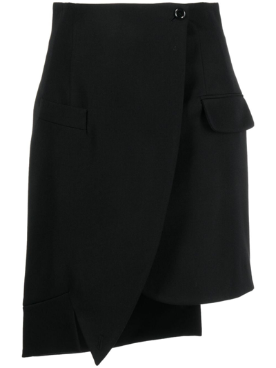 Shop Moschino Asymmetric Mini Skirt In Black