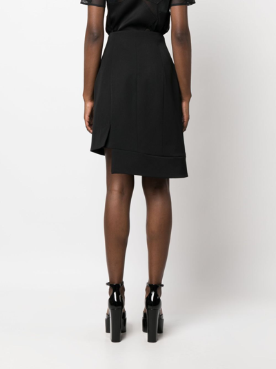 Shop Moschino Asymmetric Mini Skirt In Black